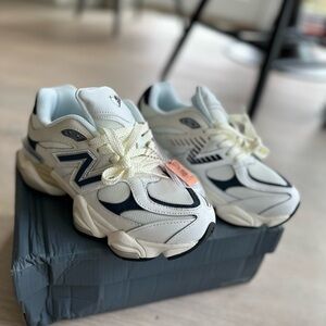 New Balance Women’s Cream and Navy Sneakers